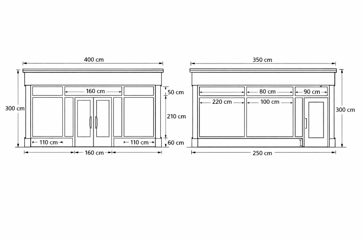 Gabarit de vitrine pour marquage publicitaire